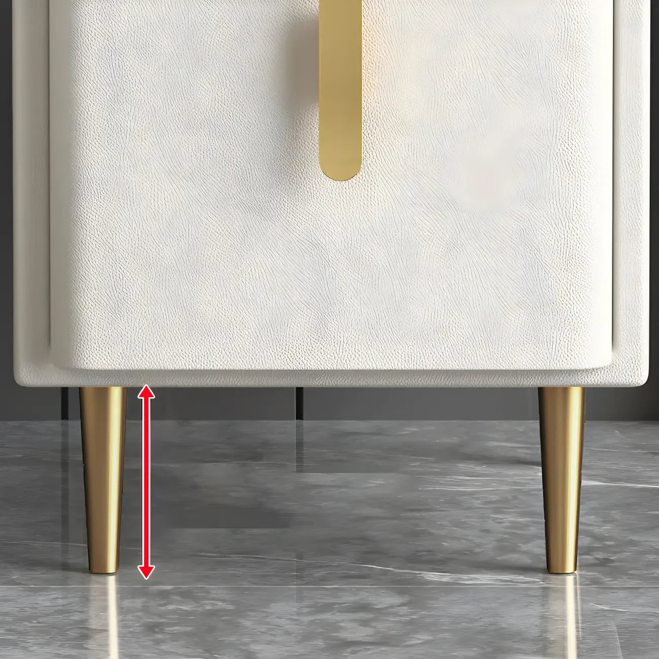 Glam Night Table with 2 Drawers – Off-White Finish