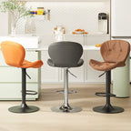 Modern Faux Leather Swivel Wingbacked Bar Stools for Home