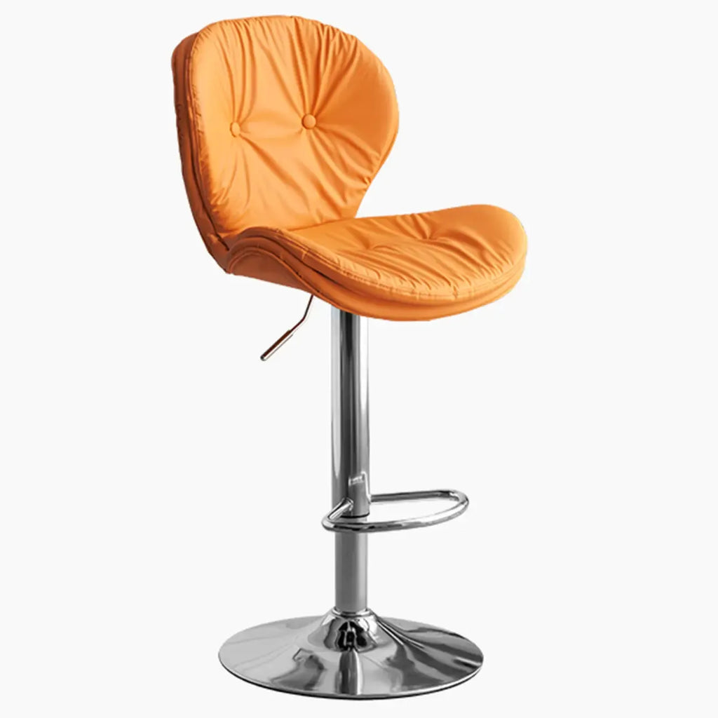 Modern Faux Leather Swivel Wingbacked Bar Stools for Home