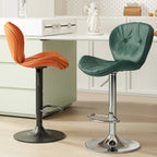 Modern Faux Leather Swivel Wingbacked Bar Stools for Home