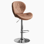 Modern Faux Leather Swivel Wingbacked Bar Stools for Home