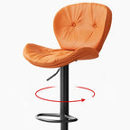 Modern Faux Leather Swivel Wingbacked Bar Stools for Home