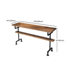 Industrial Brown Black Metal Wood Bar Tables