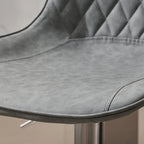 Chic Leather Tufted Swivel Adjustable Bar Stool