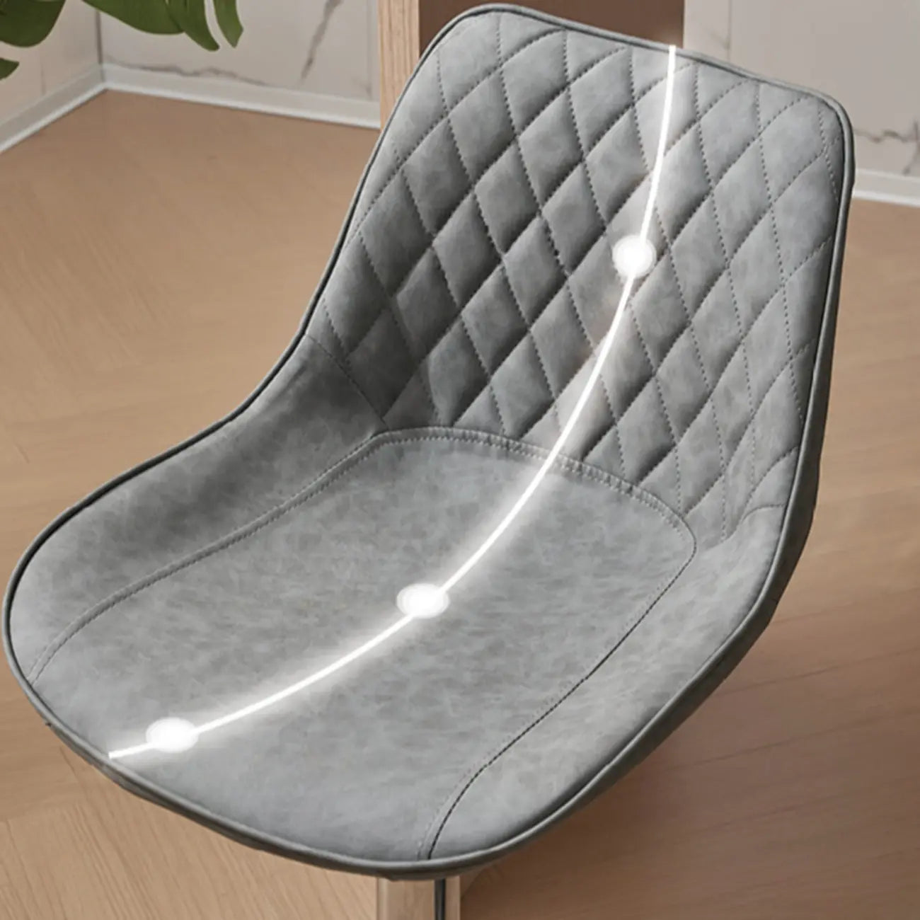 Chic Leather Tufted Swivel Adjustable Bar Stool