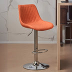 Chic Leather Tufted Swivel Adjustable Bar Stool