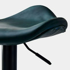 Modern Green Saddle Fax Leather Adjustable Swivel Bar Stools