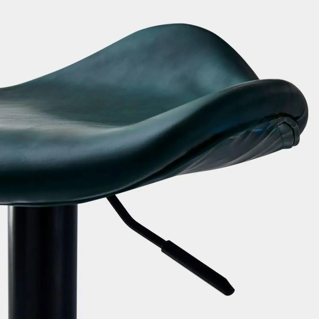 Modern Green Saddle Fax Leather Adjustable Swivel Bar Stools