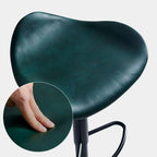 Modern Green Saddle Fax Leather Adjustable Swivel Bar Stools