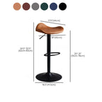 Modern Green Saddle Fax Leather Adjustable Swivel Bar Stools