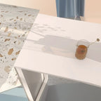 Modern White Slate Asymmetrical Bar Tables