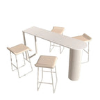 Modern White Slate Asymmetrical Bar Tables