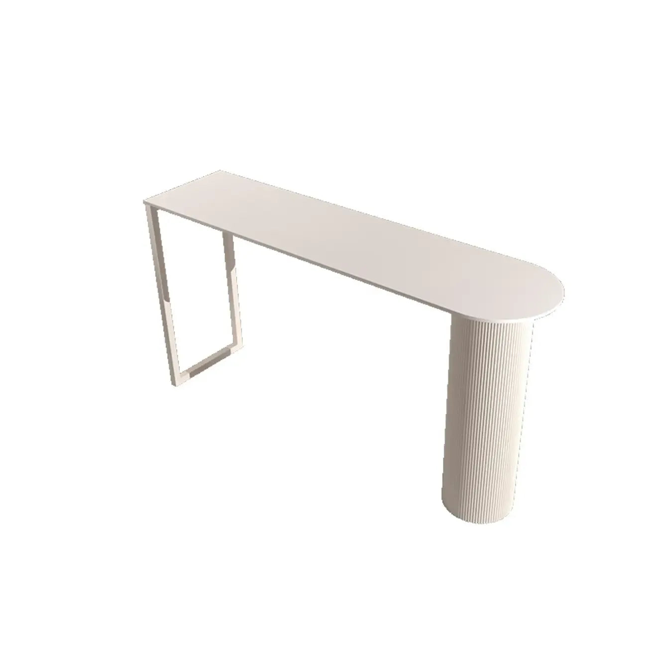 Modern White Slate Asymmetrical Bar Tables