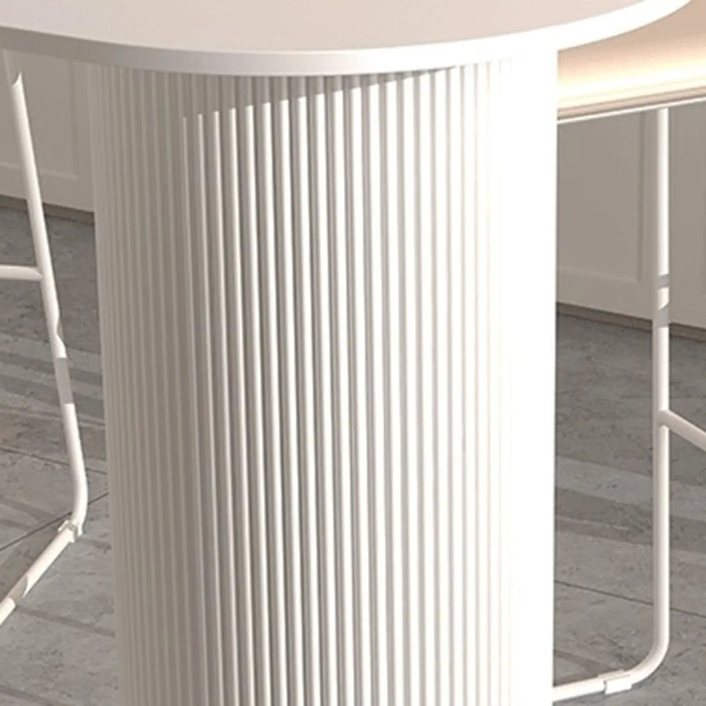 Modern White Slate Asymmetrical Bar Tables