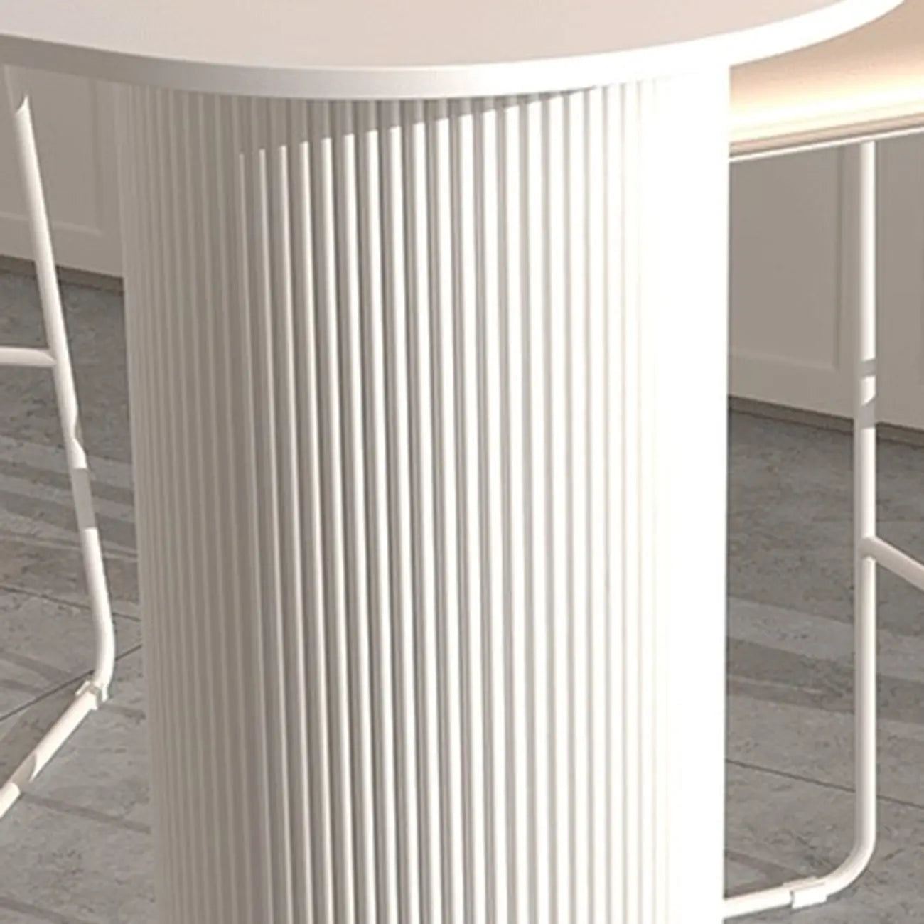 Modern White Slate Asymmetrical Bar Tables