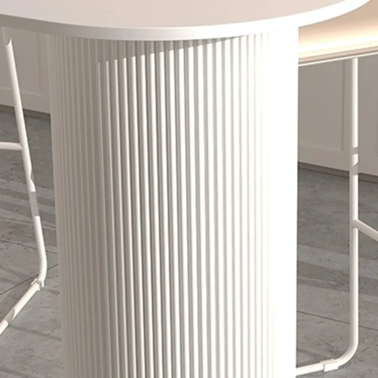 Modern White Slate Asymmetrical Bar Tables