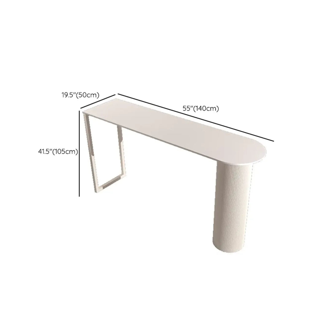 Modern White Slate Asymmetrical Bar Tables
