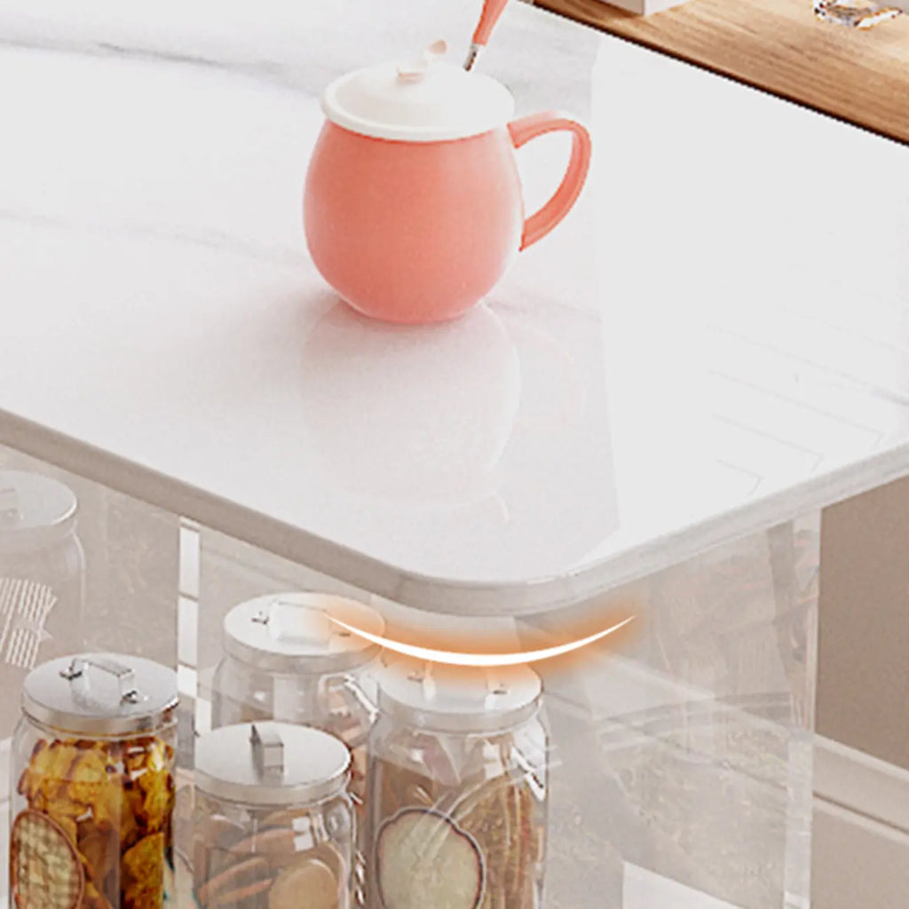 Modern Black Wooden Grain Top Clear Acrylic Storage Bar Tables