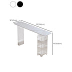 Modern Black Wooden Grain Top Clear Acrylic Storage Bar Tables