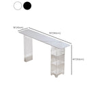 Modern Black Wooden Grain Top Clear Acrylic Storage Bar Tables