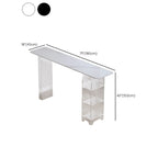 Modern Black Wooden Grain Top Clear Acrylic Storage Bar Tables