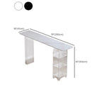 Modern Black Wooden Grain Top Clear Acrylic Storage Bar Tables