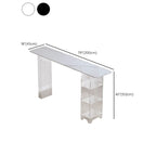 Modern Black Wooden Grain Top Clear Acrylic Storage Bar Tables