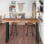 Modern Wooden Bar Table with Sled Base for Kitchen or Pub