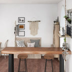 Modern Wooden Bar Table with Sled Base for Kitchen or Pub
