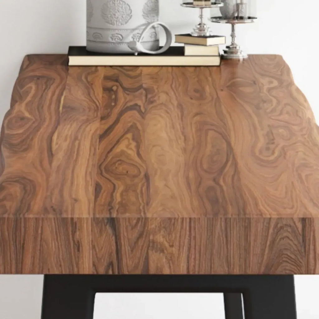 Modern Wooden Bar Table with Sled Base for Kitchen or Pub