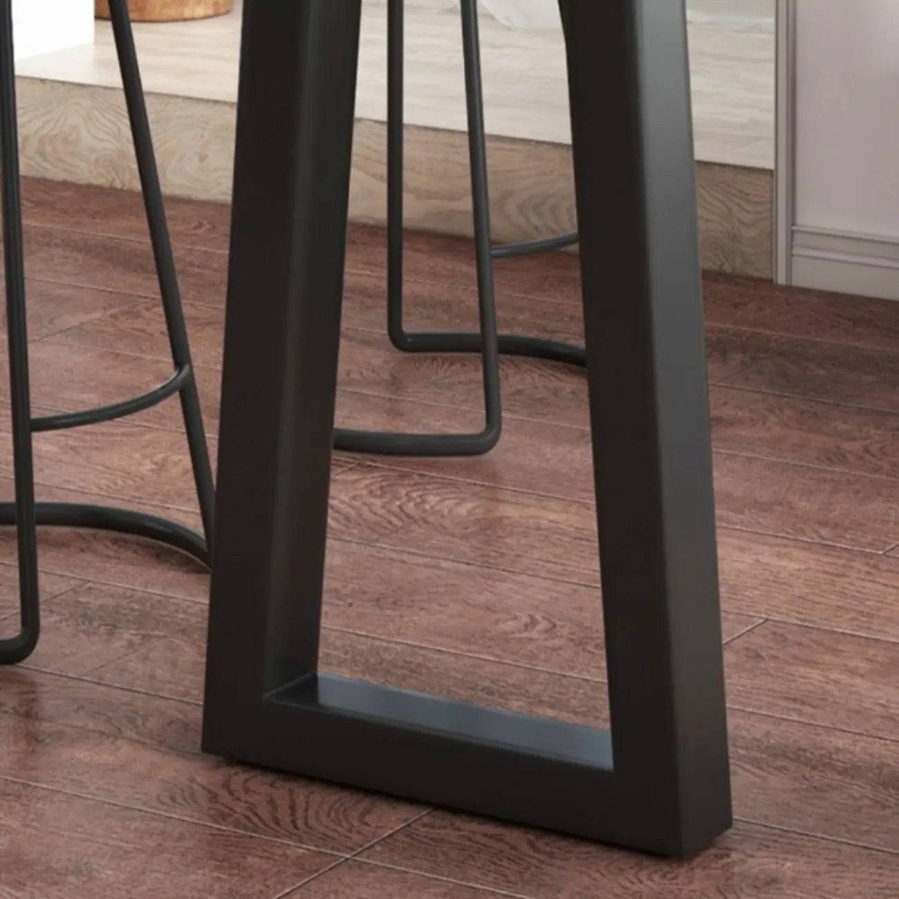 Modern Wooden Bar Table with Sled Base for Kitchen or Pub