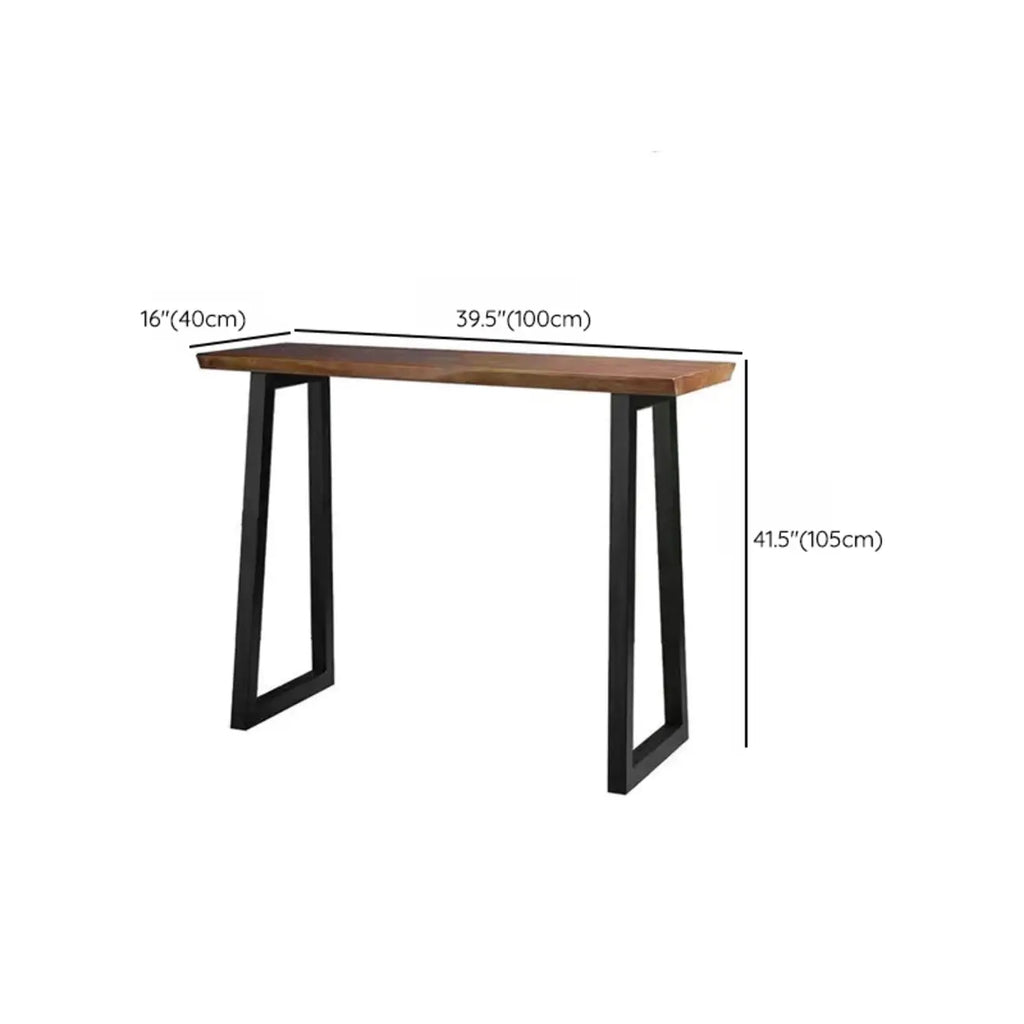 Modern Wooden Bar Table with Sled Base for Kitchen or Pub