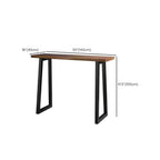 Modern Wooden Bar Table with Sled Base for Kitchen or Pub