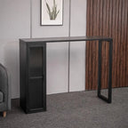 Modern Black Metal Fixed Top Storage Bar Tables