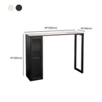 Modern Black Metal Fixed Top Storage Bar Tables