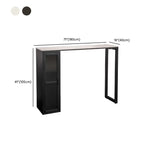 Modern Black Metal Fixed Top Storage Bar Tables