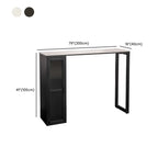 Modern Black Metal Fixed Top Storage Bar Tables
