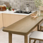 Simple Brown Wooden Footrest Bar Tables