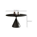 Modern Black Metal Stone Round Dining Table