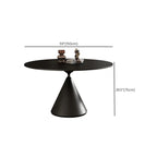 Modern Black Metal Stone Round Dining Table