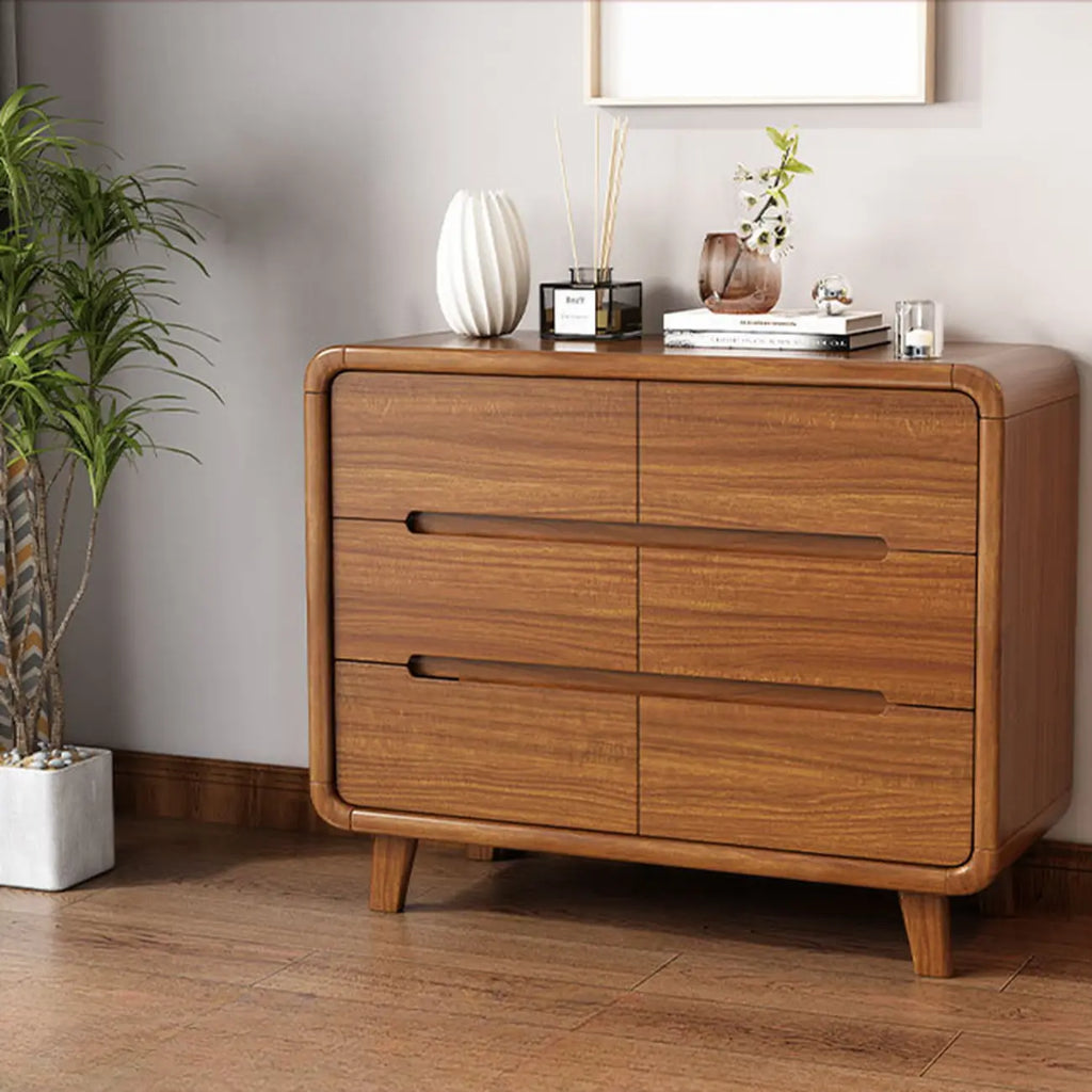 Elegant Large Brown White Wood Bedroom Chests with 9 Drawer