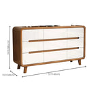 Elegant Large Brown White Wood Bedroom Chests with 9 Drawer