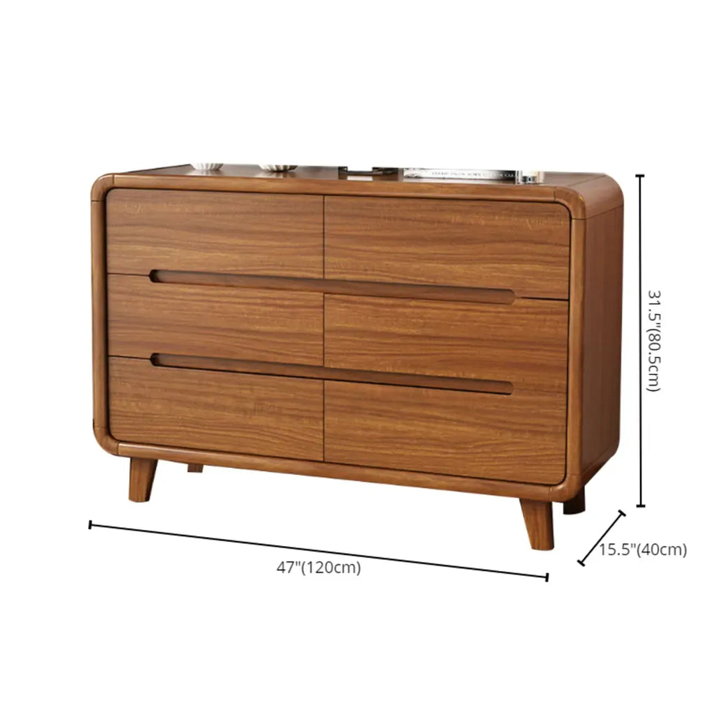 Elegant Large Brown White Wood Bedroom Chests with 9 Drawer