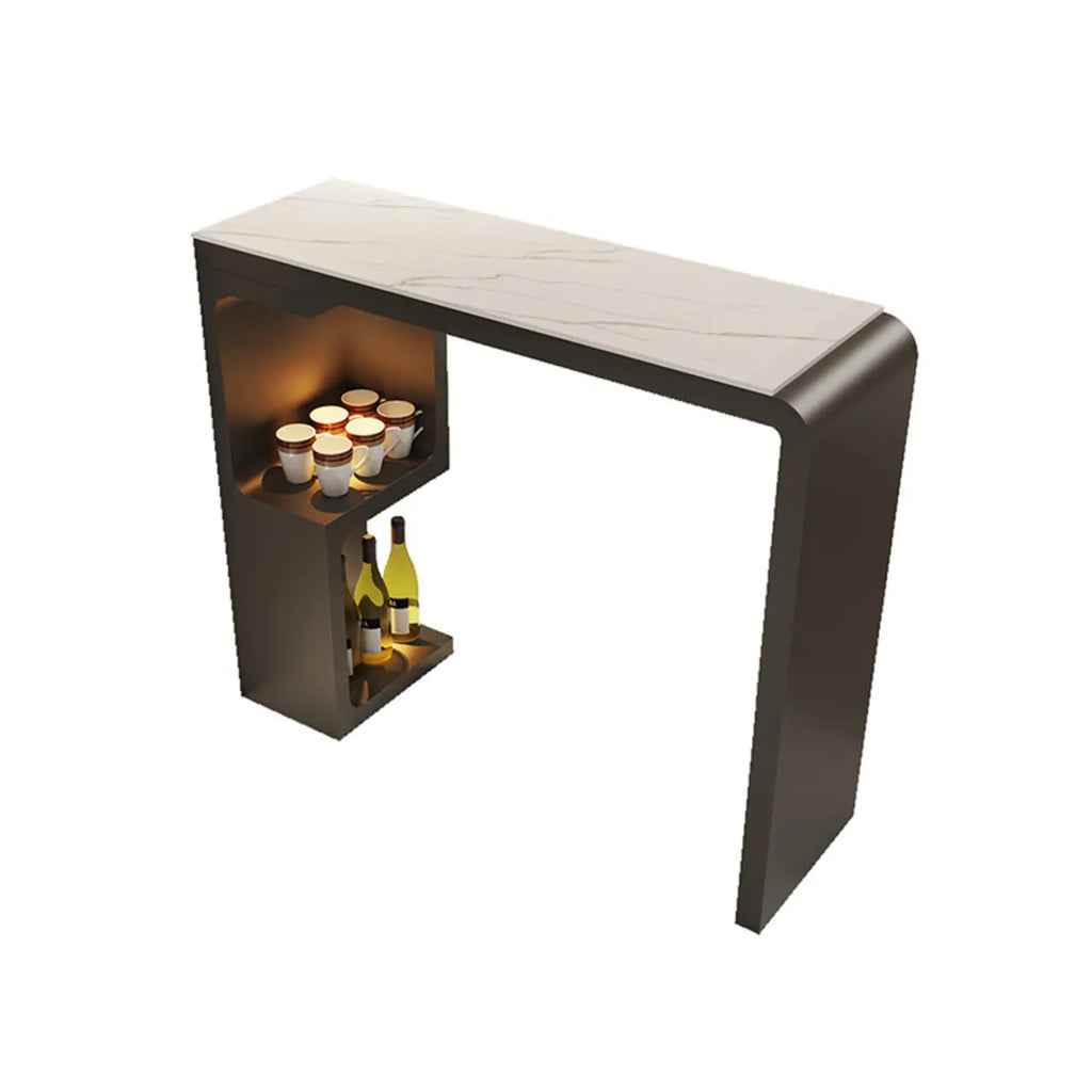Scandinavian Smooth White Storage Bar Tables
