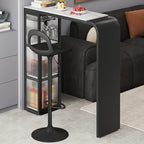 Nordic White Slate Metal Storage Bar Tables