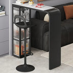 Nordic White Slate Metal Storage Bar Tables