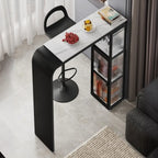 Nordic White Slate Metal Storage Bar Tables