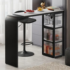 Nordic White Slate Metal Storage Bar Tables