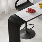 Nordic White Slate Metal Storage Bar Tables