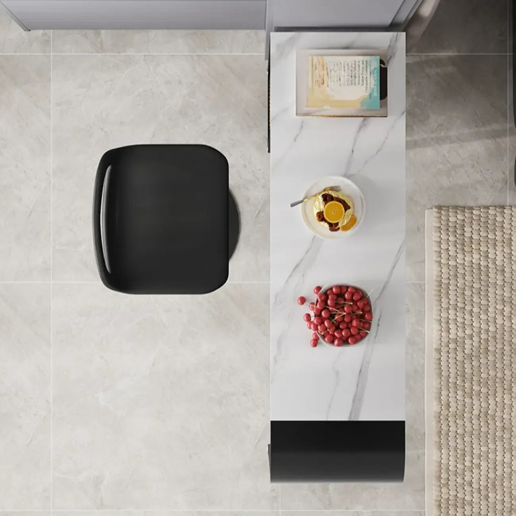 Nordic White Slate Metal Storage Bar Tables